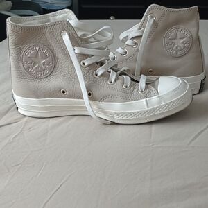 Converse High-Tops in Cream and White